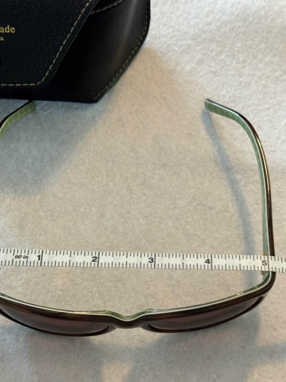 kate spade Brown and Green Oversized Rectangle Sunglasses and Case - Picture 9 of 11